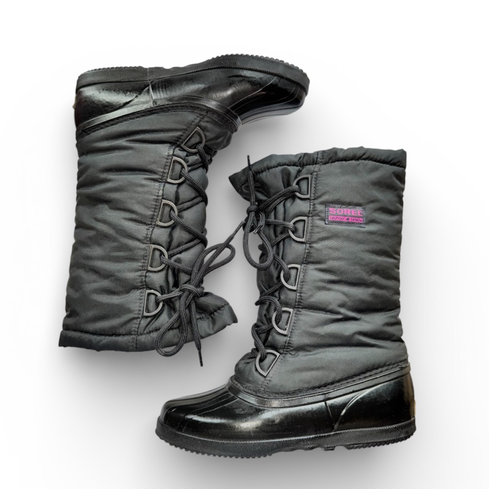 Sorel Women's Vintage Retro Black Winter Snow Boots Size 7